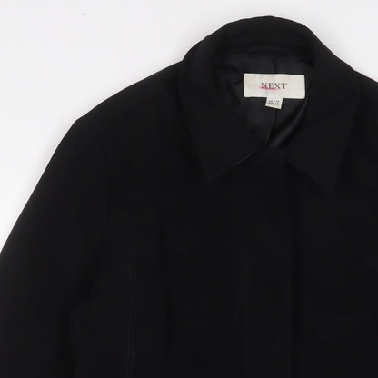 Next Womens Black Jacket Size 10 Button - Belted