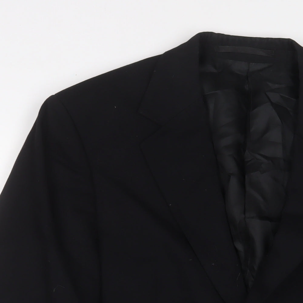 H&M Mens Black Polyester Jacket Suit Jacket Size 36 Regular