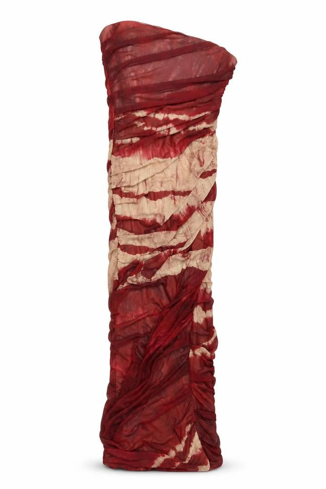 Zara Womens Red Polyester A-Line Size XS Off the Shoulder Zip