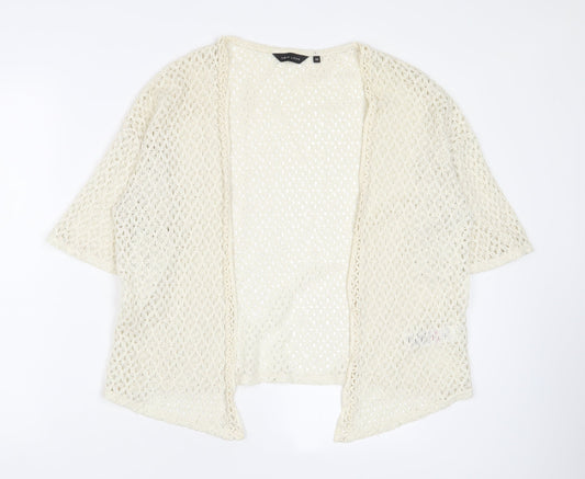 New Look Womens Beige V-Neck Polyester Cardigan Jumper Size 10