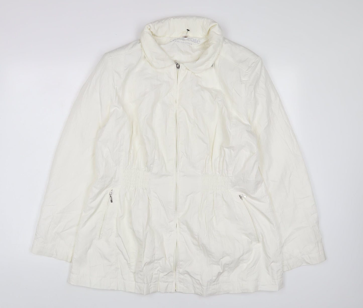 Roseanna Womens White Jacket Coat Size M Zip - Zip Pockets
