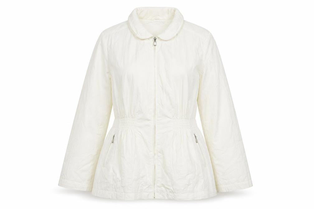 Roseanna Womens White Jacket Coat Size M Zip - Zip Pockets