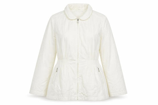 Roseanna Womens White Jacket Coat Size M Zip - Zip Pockets