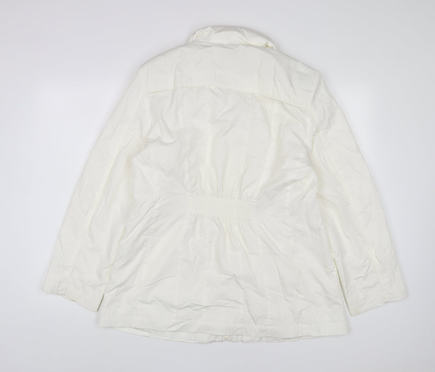 Roseanna Womens White Jacket Coat Size M Zip - Zip Pockets