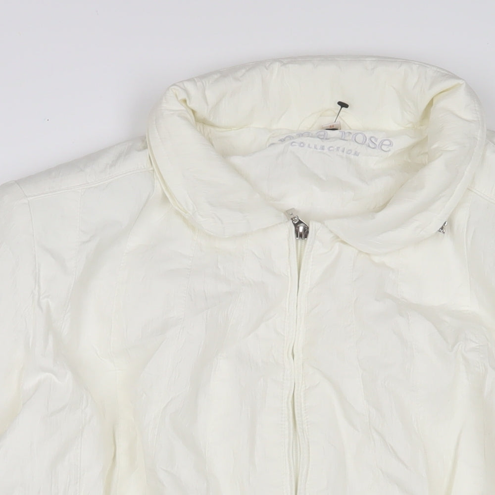 Roseanna Womens White Jacket Coat Size M Zip - Zip Pockets