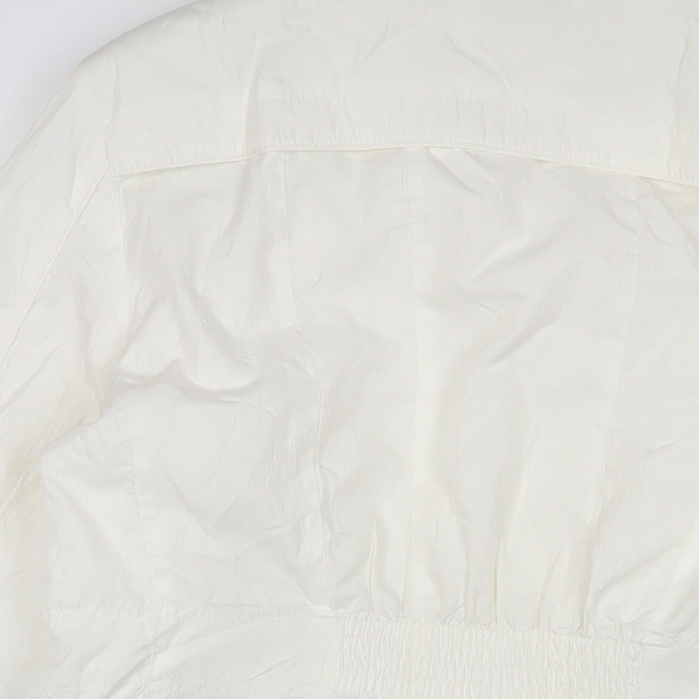 Roseanna Womens White Jacket Coat Size M Zip - Zip Pockets