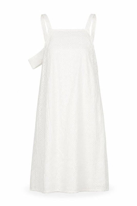 ASOS Womens White Cotton Shift Size 4 Square Neck Zip - Buckle Detail Floral Lace