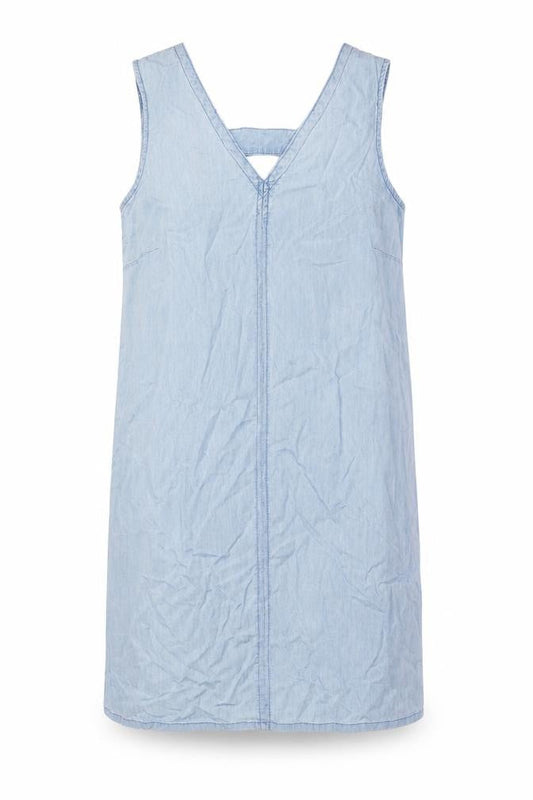 M&Co Womens Blue Cotton Shift Size 12 V-Neck Pullover