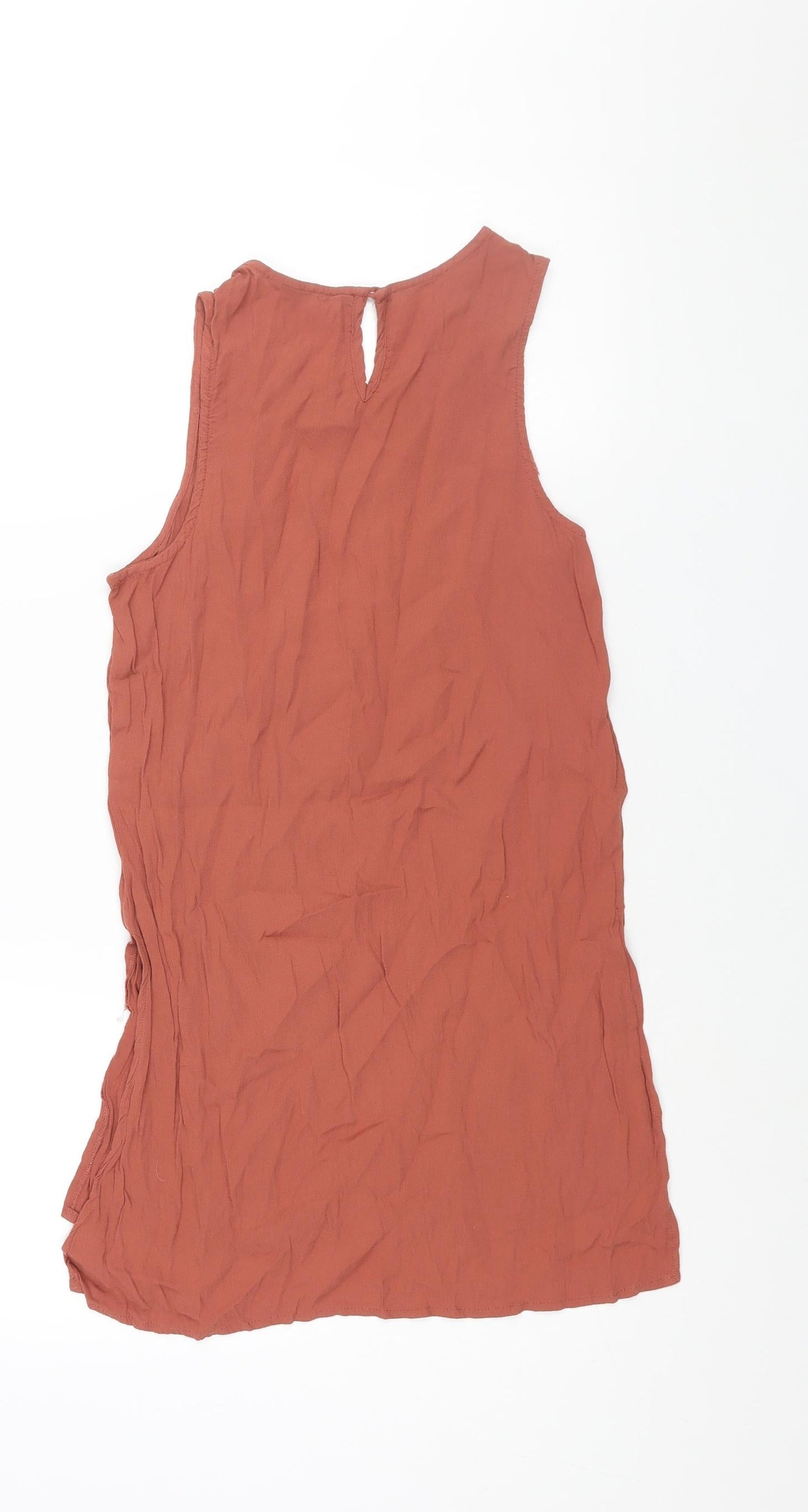New Look Womens Brown Viscose Camisole Blouse Size 10 Round Neck