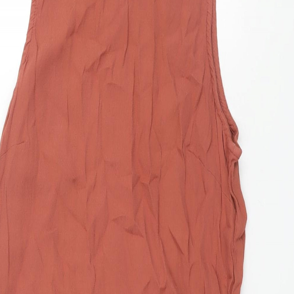 New Look Womens Brown Viscose Camisole Blouse Size 10 Round Neck
