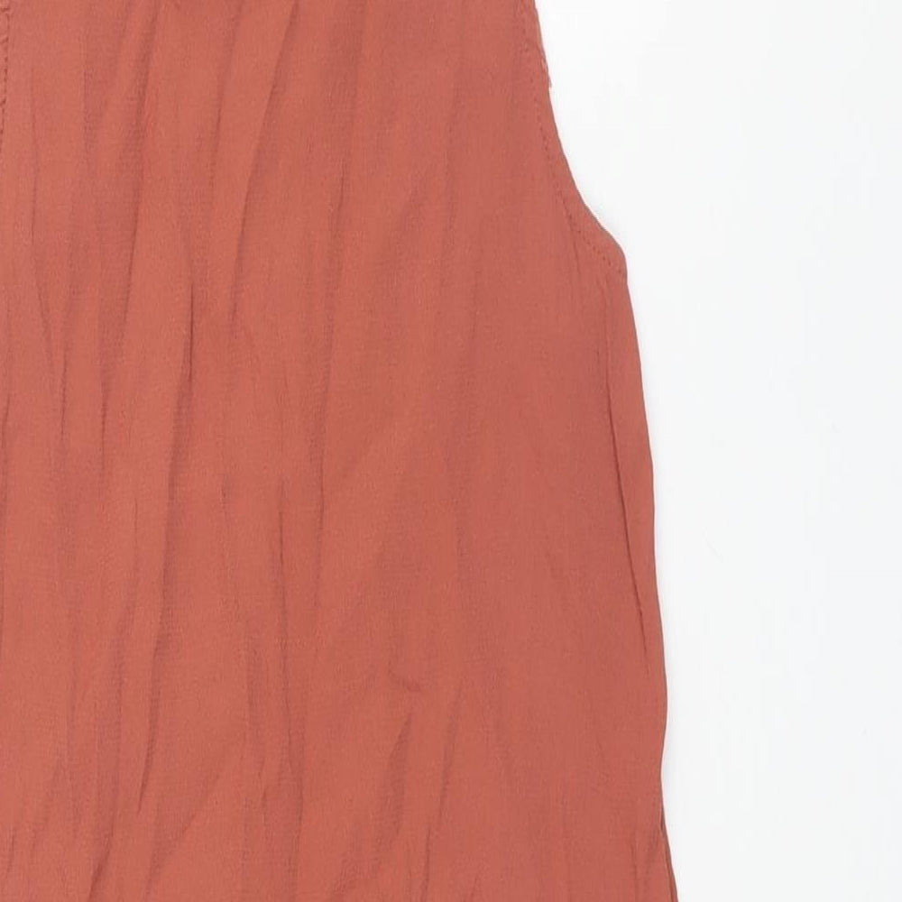 New Look Womens Brown Viscose Camisole Blouse Size 10 Round Neck