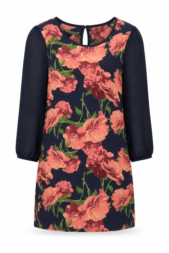 NEXT Womens Multicoloured Floral Viscose Mini Size 12 Round Neck Button