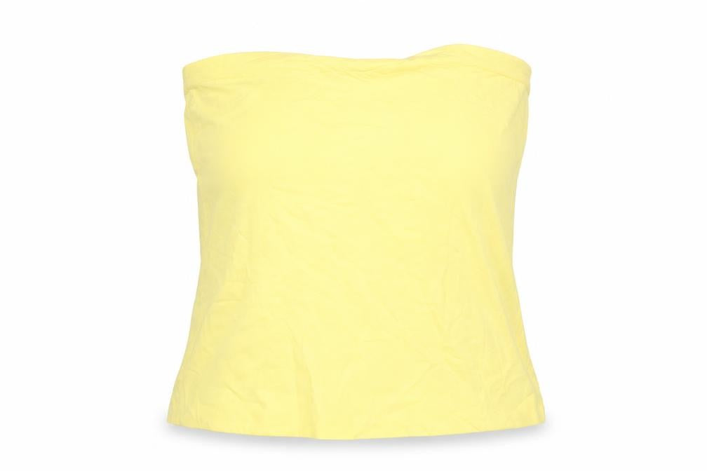 NEXT Womens Yellow Cotton Basic Blouse Size 8 Square Neck - Bandeau