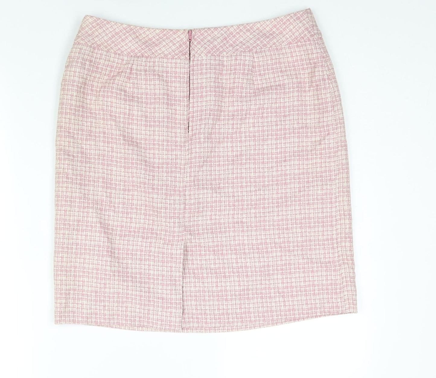 Sarah Hamilton Womens Pink Check Polyester Straight & Pencil Skirt Size 14 Zip