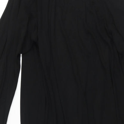 Next Womens Black Acetate Shift Size 12 Round Neck Pullover - Cold Shoulder