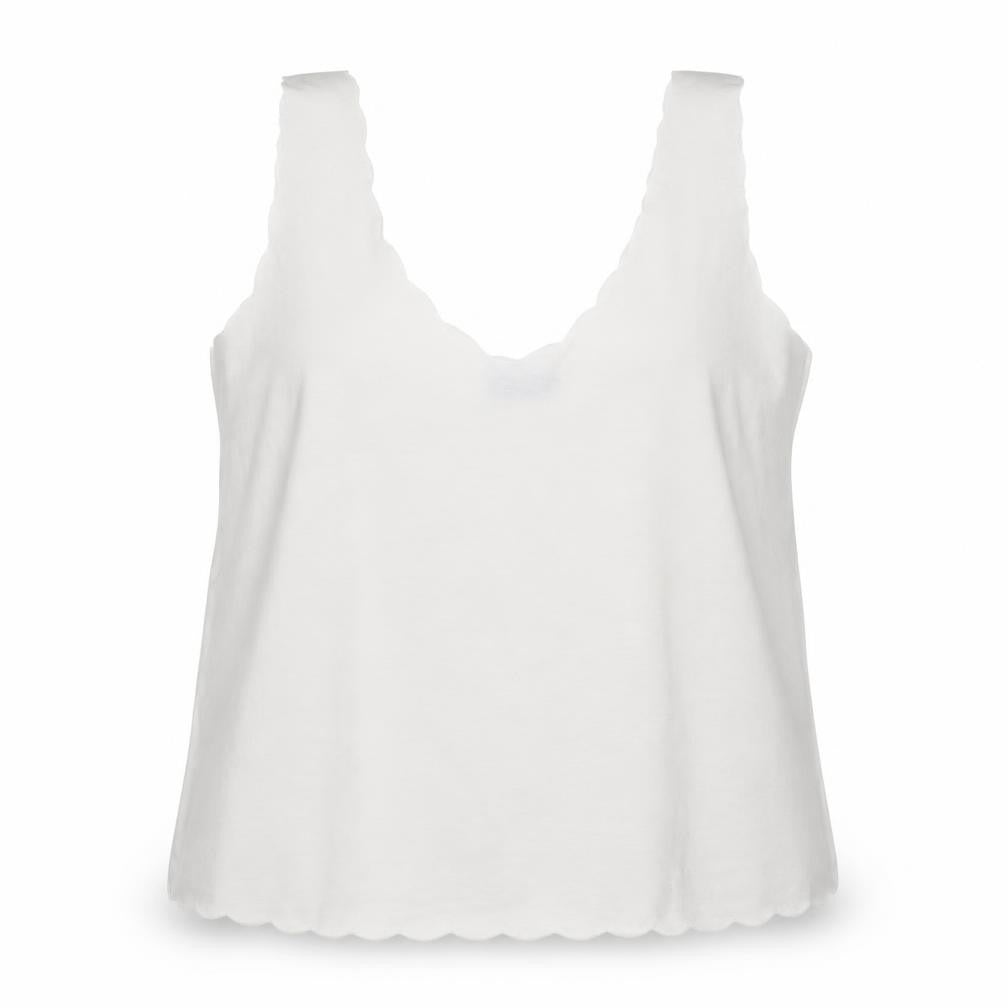 Boohoo Womens White Viscose Basic Tank Size M Scoop Neck