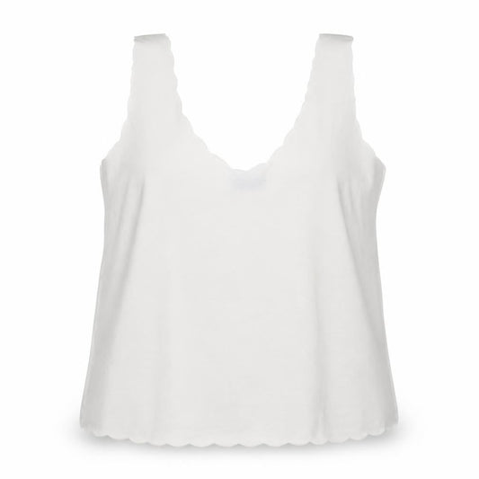 Boohoo Womens White Viscose Basic Tank Size M Scoop Neck