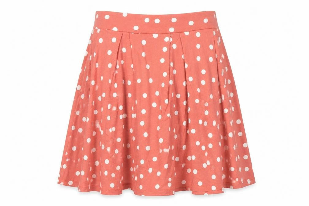ASOS Womens Orange Polka Dot Cotton Skater Skirt Size 6