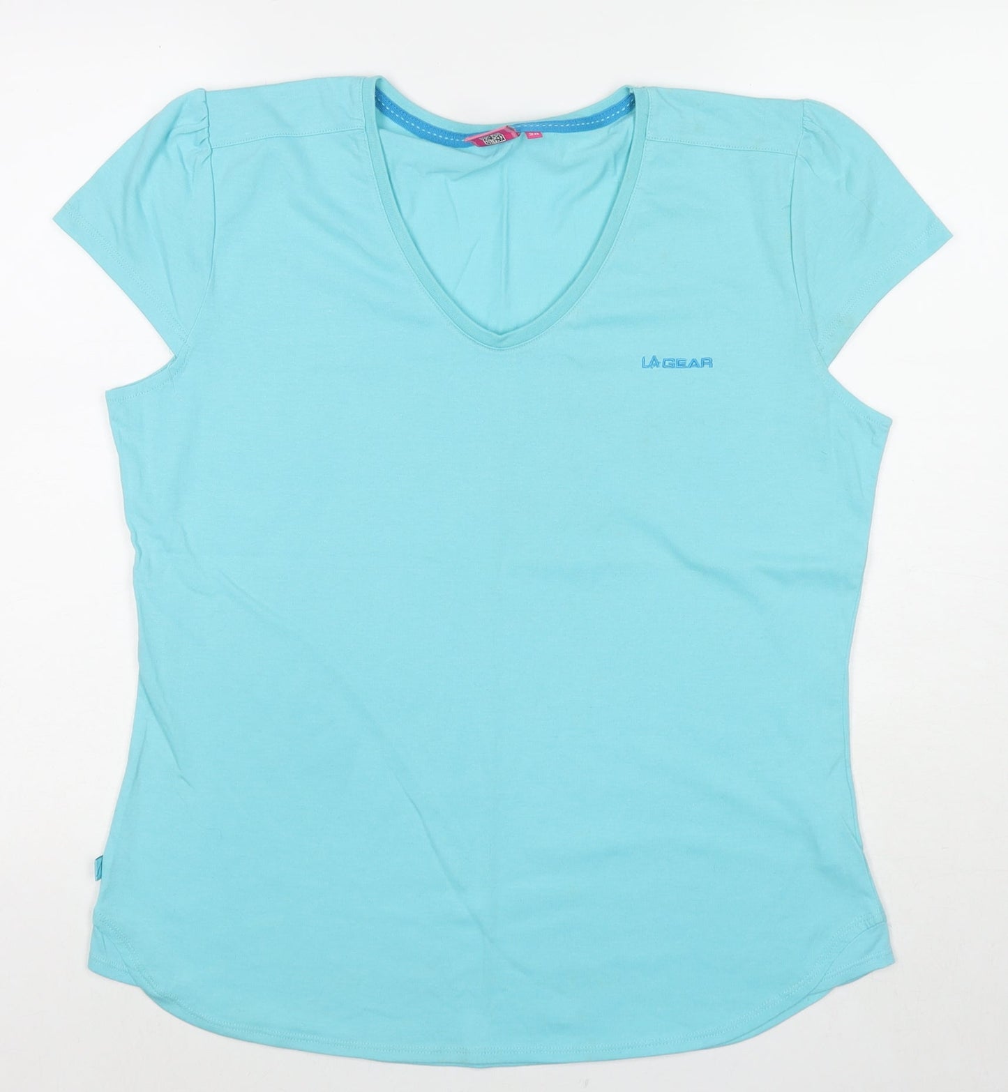 LA Gear Womens Blue Cotton Basic T-Shirt Size 20 Round Neck