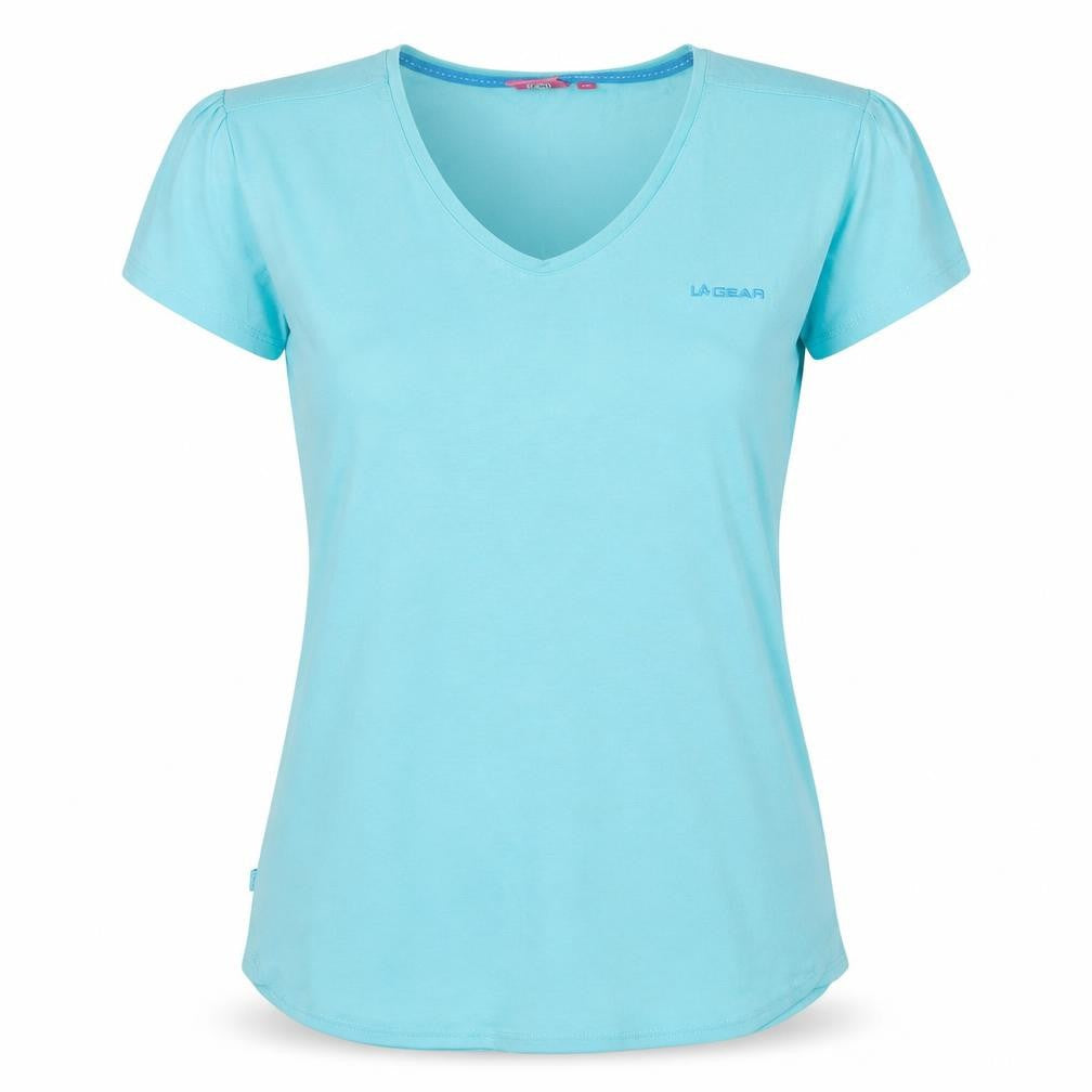 LA Gear Womens Blue Cotton Basic T-Shirt Size 20 Round Neck