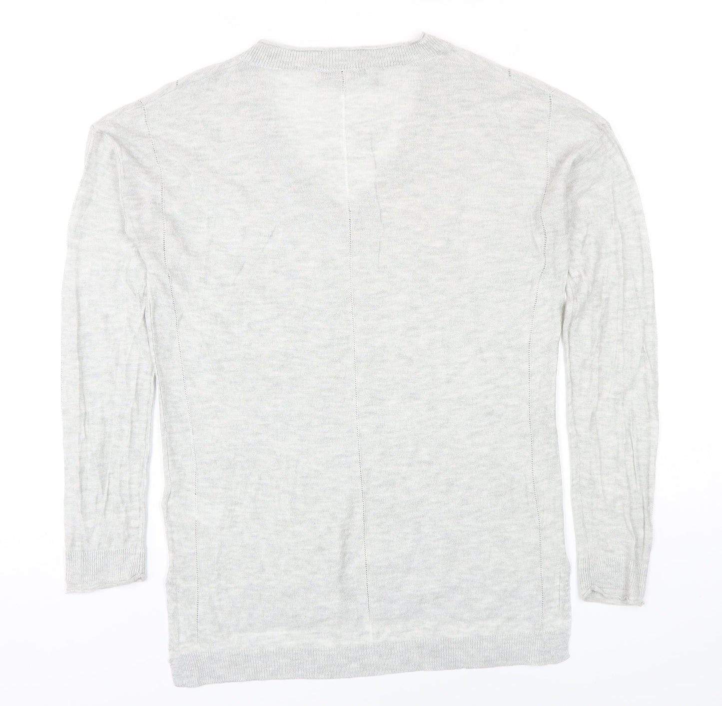 NEXT Womens Grey V-Neck Viscose Pullover Jumper Size 10
