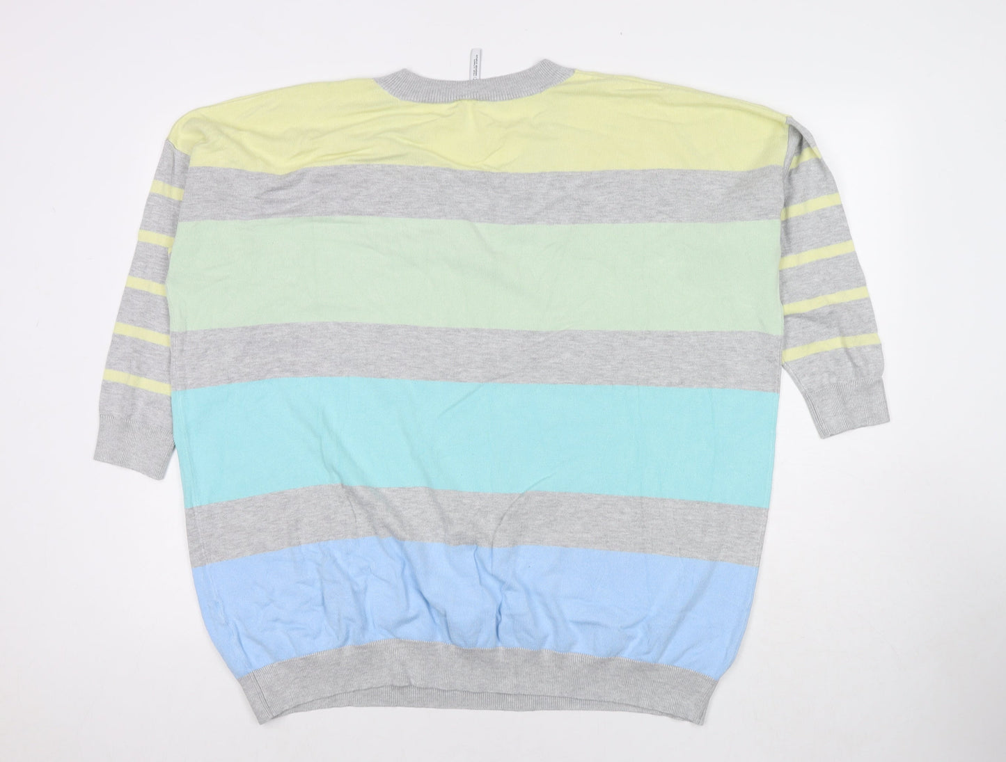 Capsule Womens Multicoloured V-Neck Striped Polyester Pullover Jumper One Size