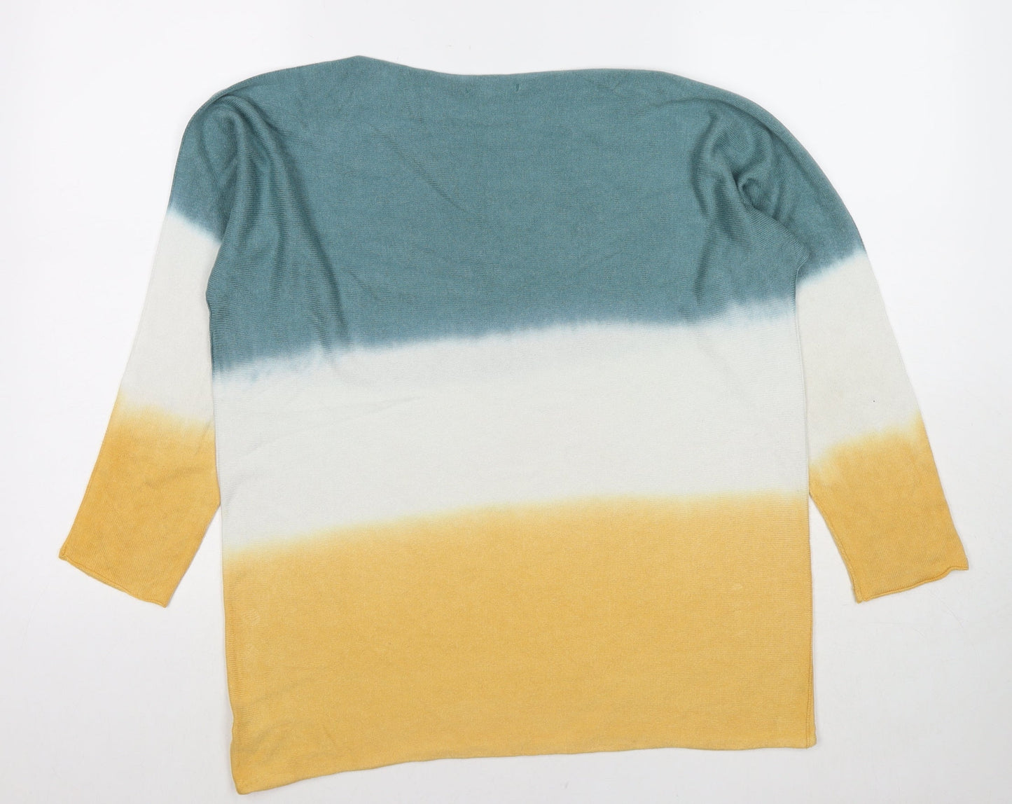 Collezione Gaia Womens Multicoloured Boat Neck Modal Pullover Jumper Size S - Size S/M
