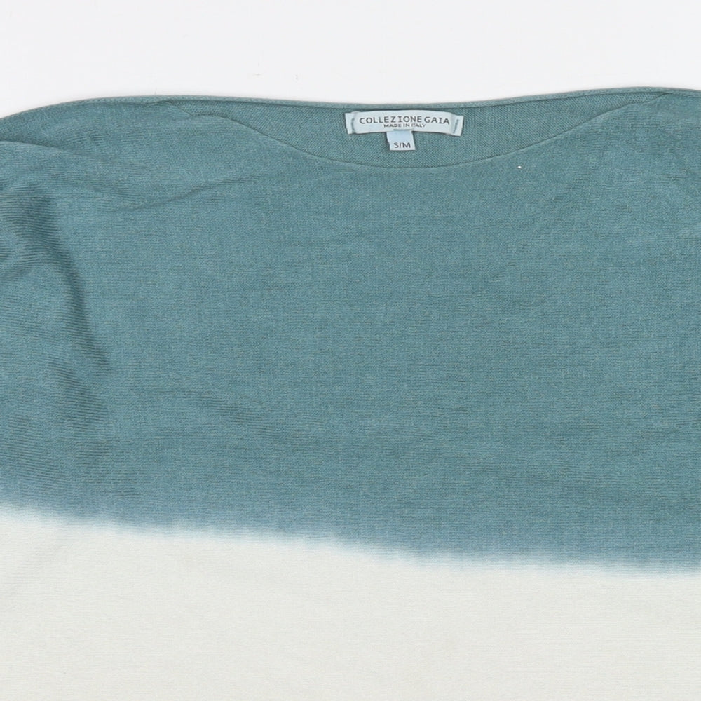 Collezione Gaia Womens Multicoloured Boat Neck Modal Pullover Jumper Size S - Size S/M