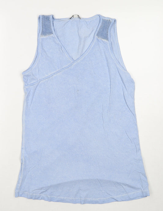 Steilmann Womens Blue Viscose Basic Tank Size 12 V-Neck