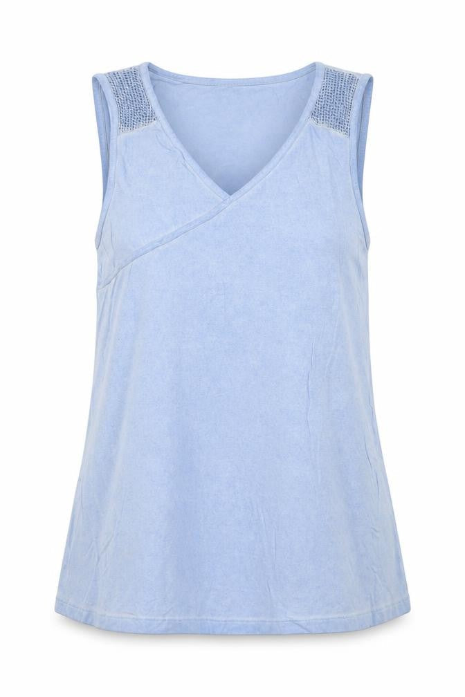 Steilmann Womens Blue Viscose Basic Tank Size 12 V-Neck