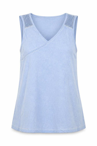 Steilmann Womens Blue Viscose Basic Tank Size 12 V-Neck