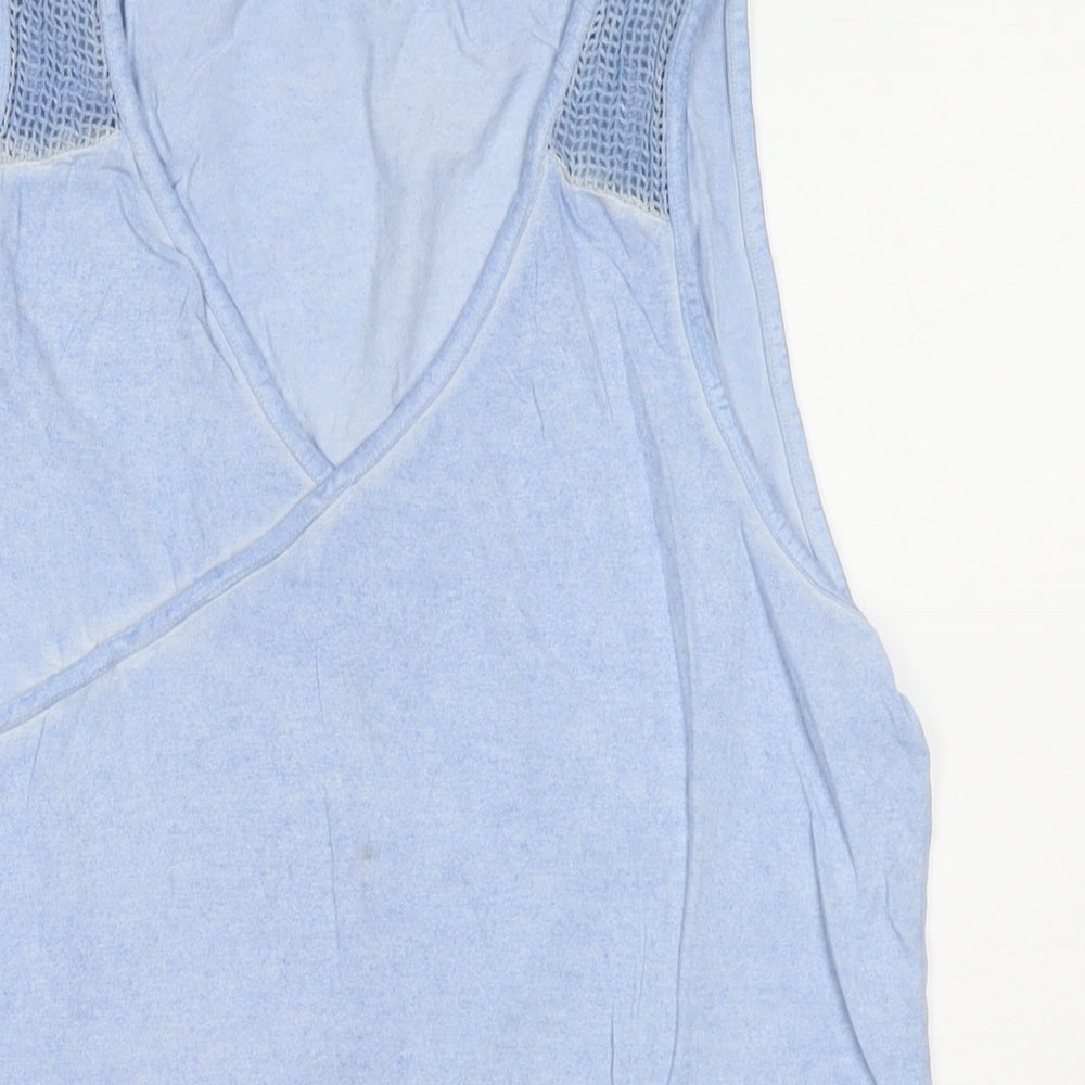 Steilmann Womens Blue Viscose Basic Tank Size 12 V-Neck
