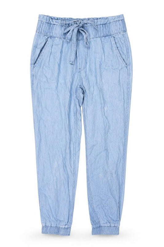 Hollister Womens Blue Cotton Tapered Jeans Size XS L26 in Regular Drawstring