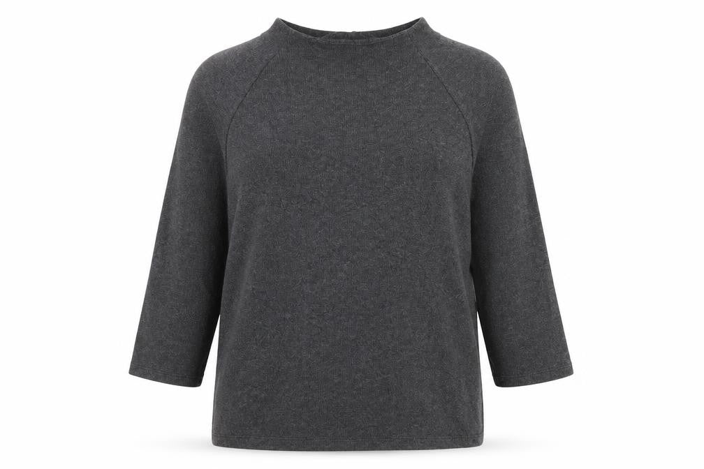 Marks & Spencer Womens Grey Mock Neck Polyester Pullover Jumper Size 16