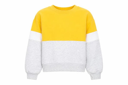 H&M Girls Yellow Colourblock Cotton Pullover Sweatshirt Size 11-12 Years Pullover