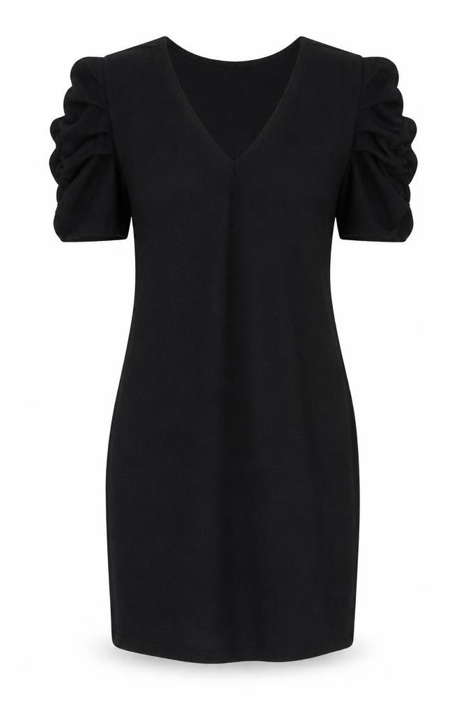 Mango Womens Black Polyester Mini Size L V-Neck Pullover