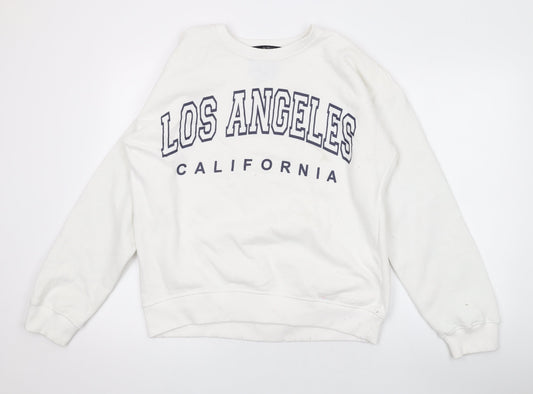 Northwest Womens White Cotton Pullover Sweatshirt Size M Pullover - Los Angeles