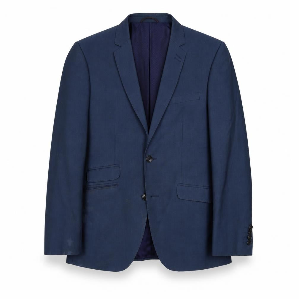 Burton Mens Blue Polyester Jacket Suit Jacket Size 38 Regular