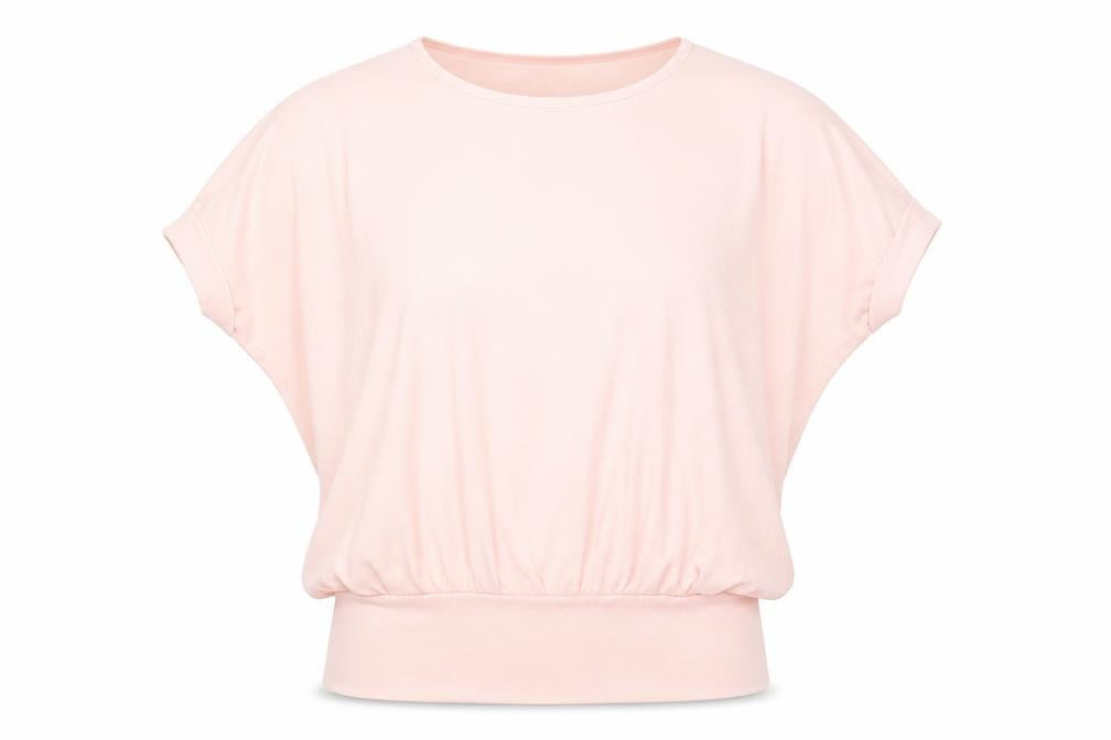 Vouley Vous Womens Pink Viscose Basic T-Shirt Size L Round Neck