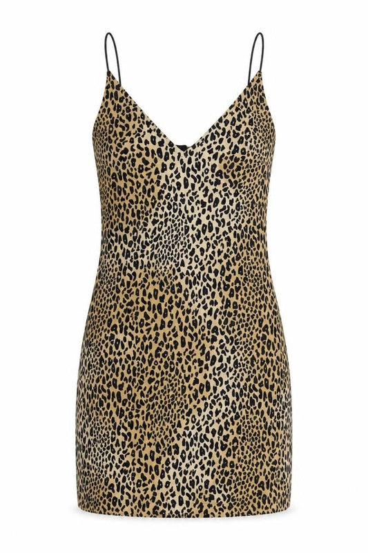 Divided by H&M Womens Beige Animal Print Polyester Bodycon Size 4 V-Neck Pullover