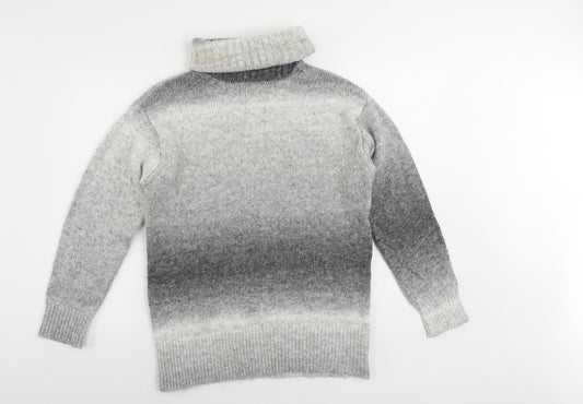 Marks and Spencer Womens Grey Roll Neck Acrylic Pullover Jumper Size S