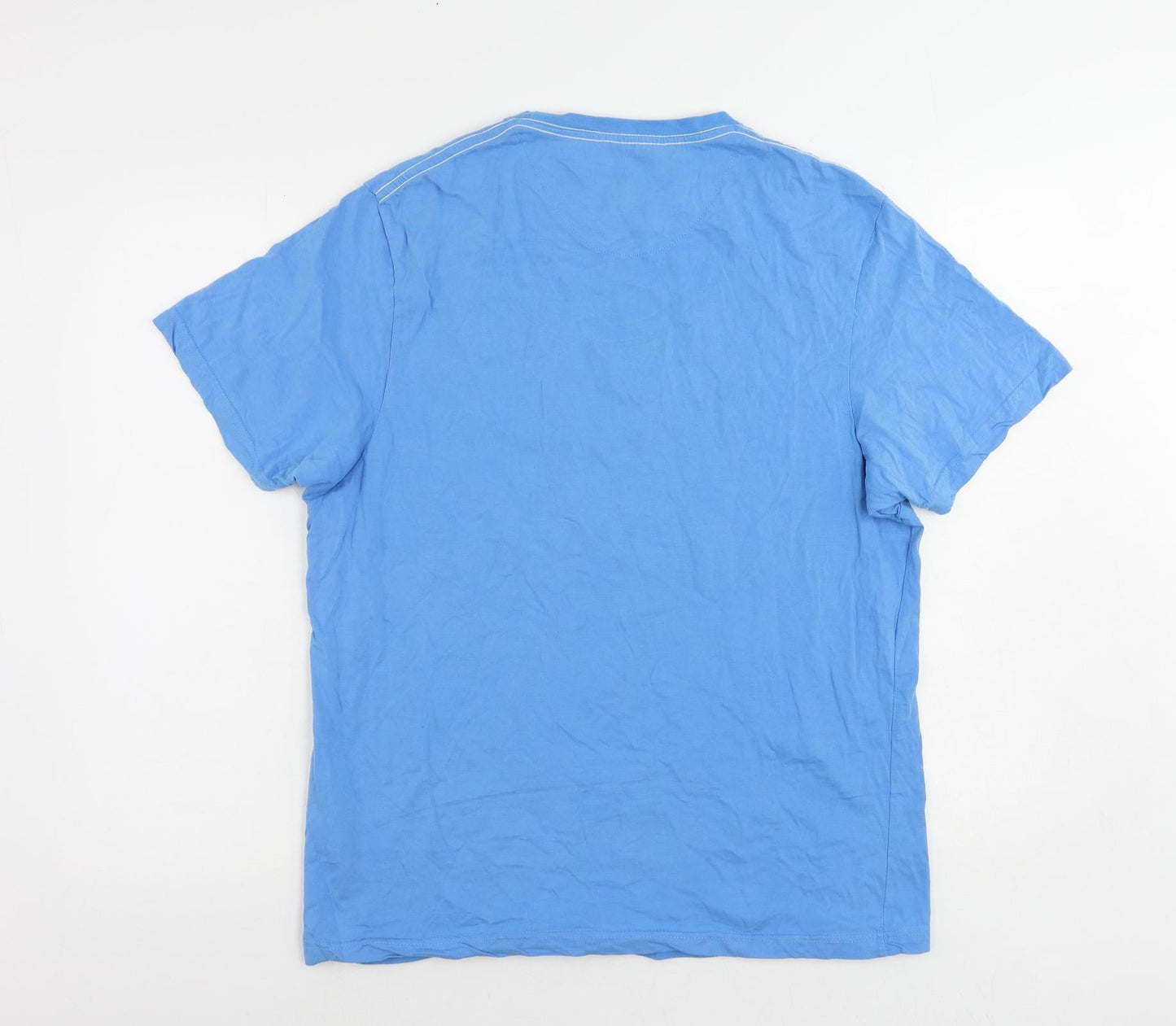Denim Seventy Three Womens Blue Cotton Basic T-Shirt Size XL Crew Neck