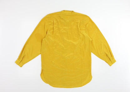 Back view of Principles women’s yellow polyester tunic button-up, size UK 10, collared