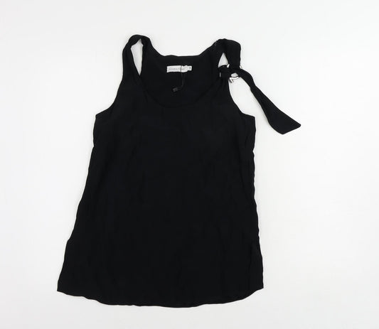 Mara Mac Womens Black Viscose Basic Tank Size 8 Scoop Neck