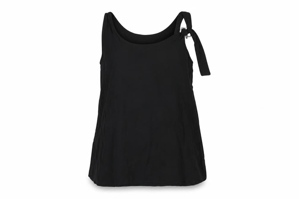 Mara Mac Womens Black Viscose Basic Tank Size 8 Scoop Neck