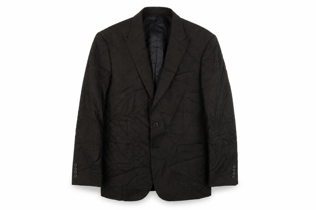 Marks & Spencer Mens Brown Geometric Linen Jacket Suit Jacket Size 42 Regular