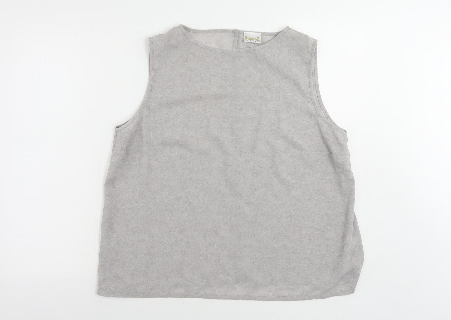 Roman Womens Grey Geometric Polyester Basic Blouse Size 20 Boat Neck