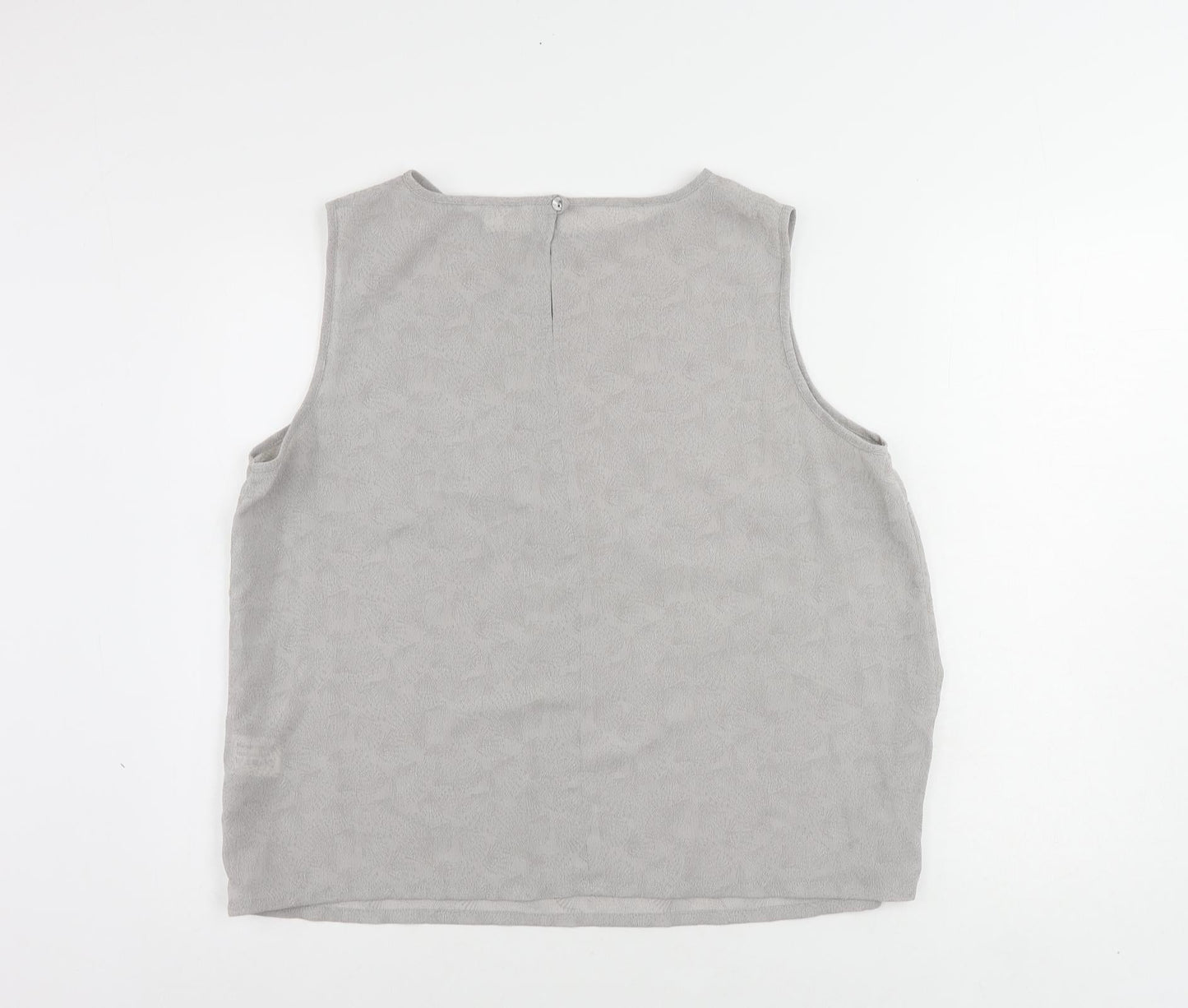 Roman Womens Grey Geometric Polyester Basic Blouse Size 20 Boat Neck