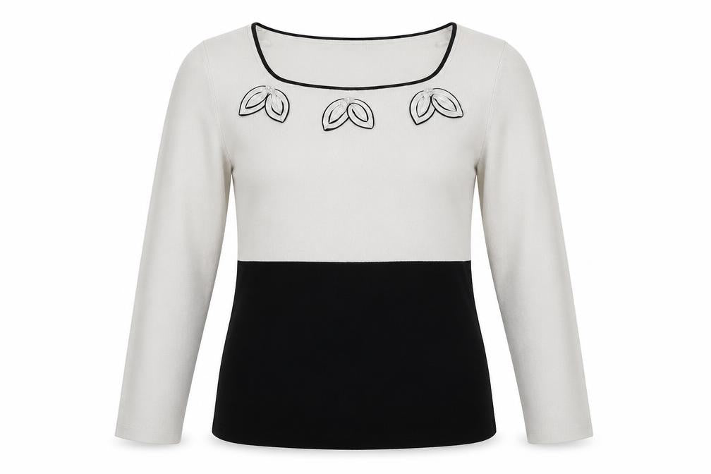 Sky Womens White Square Neck Viscose Pullover Jumper Size S - Beaded