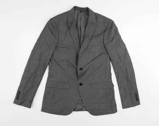 Marks and Spencer Mens Grey Polyester Jacket Suit Jacket Size 38 Regular